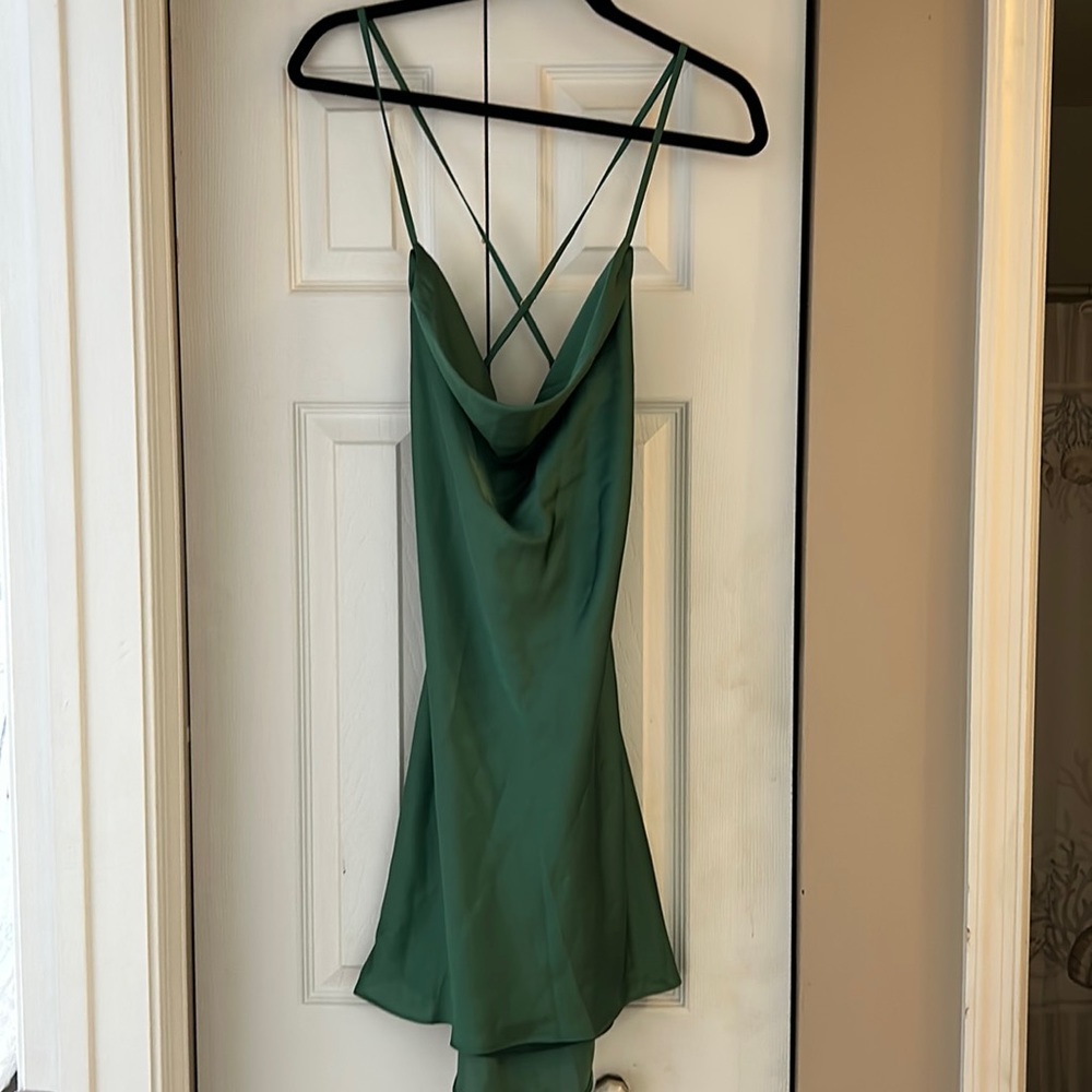 Lovers and Friends NWT size M green satin dress